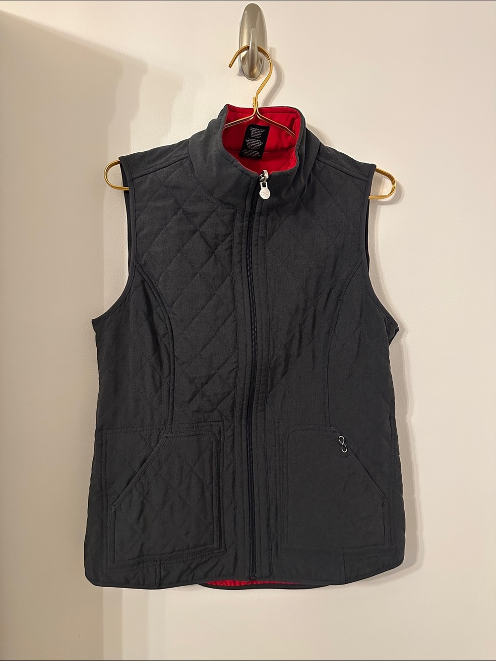 Nurse Quilted Black & Red Women's Vest - Lightweight Layering